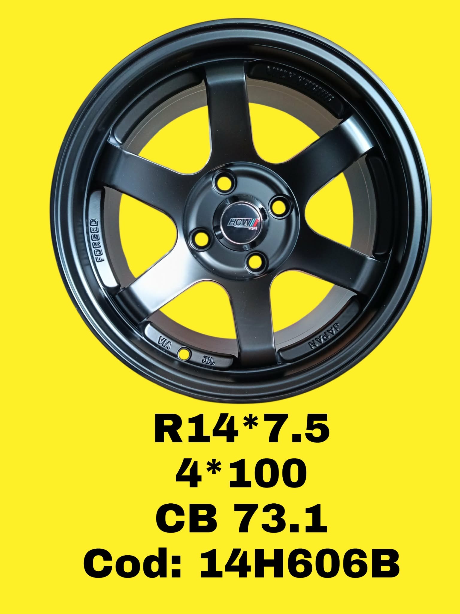 ARO R14 DE ALEACION HCW RACING "14H606B" 14*7.5 4*100 ET 25 CB 73.1 FSB3