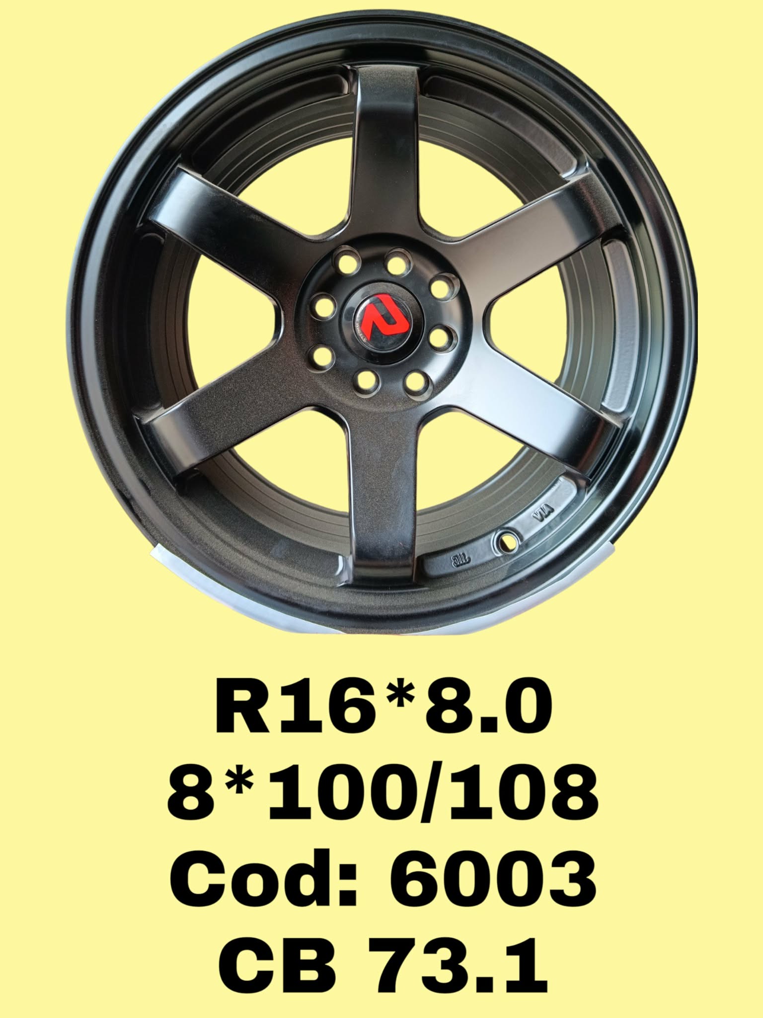 ARO R16 DE ALEACION ROMAX "6003" 16*8.0 8*100/114.3 ET 20 CB 73.1 BLKM