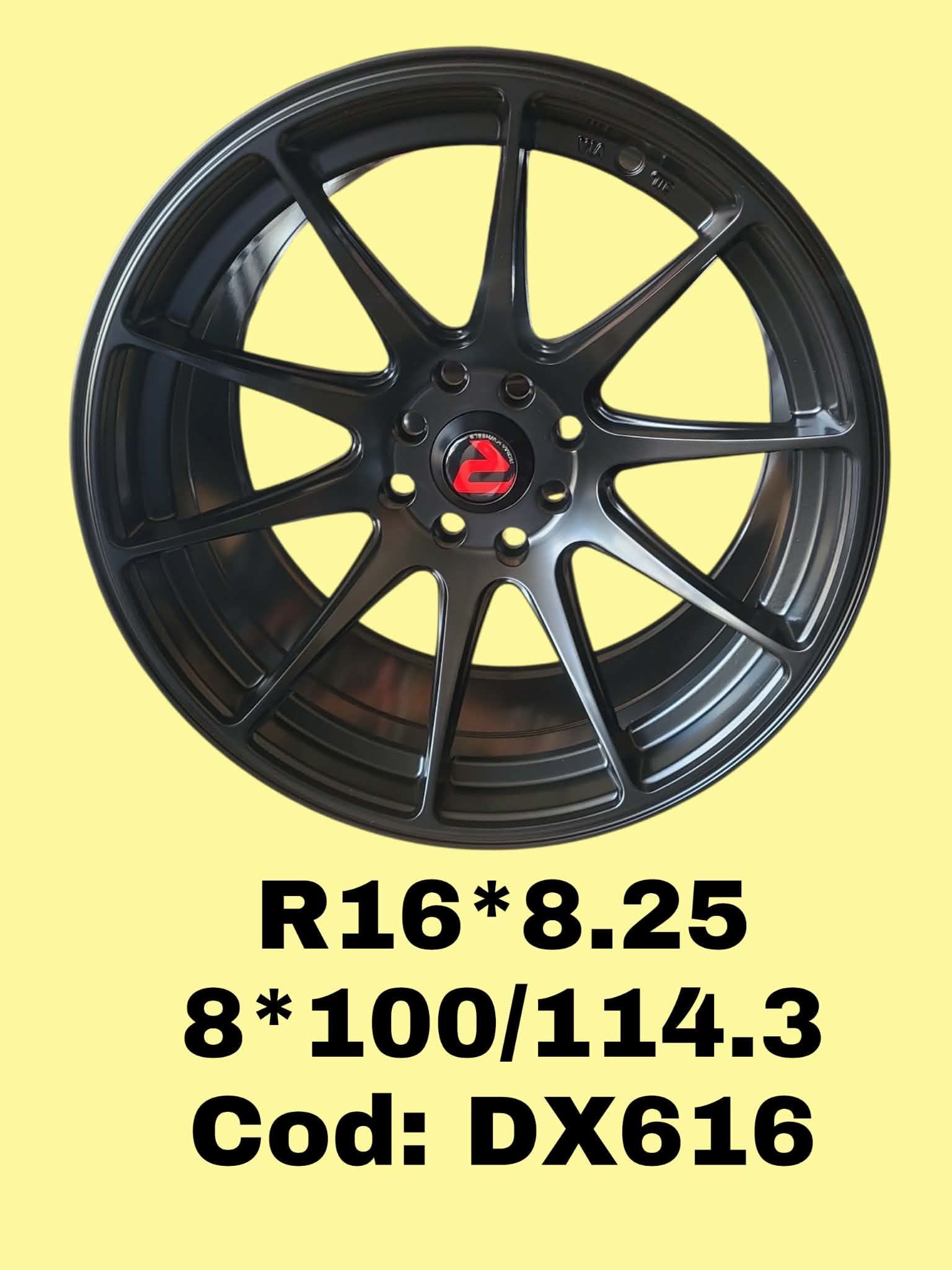 ARO R16 DE ALEACION ROMAX "DX616" 16*8.25 8*100/114.3 ET 0 CB 73.1 SATTIN MATTE BLACK