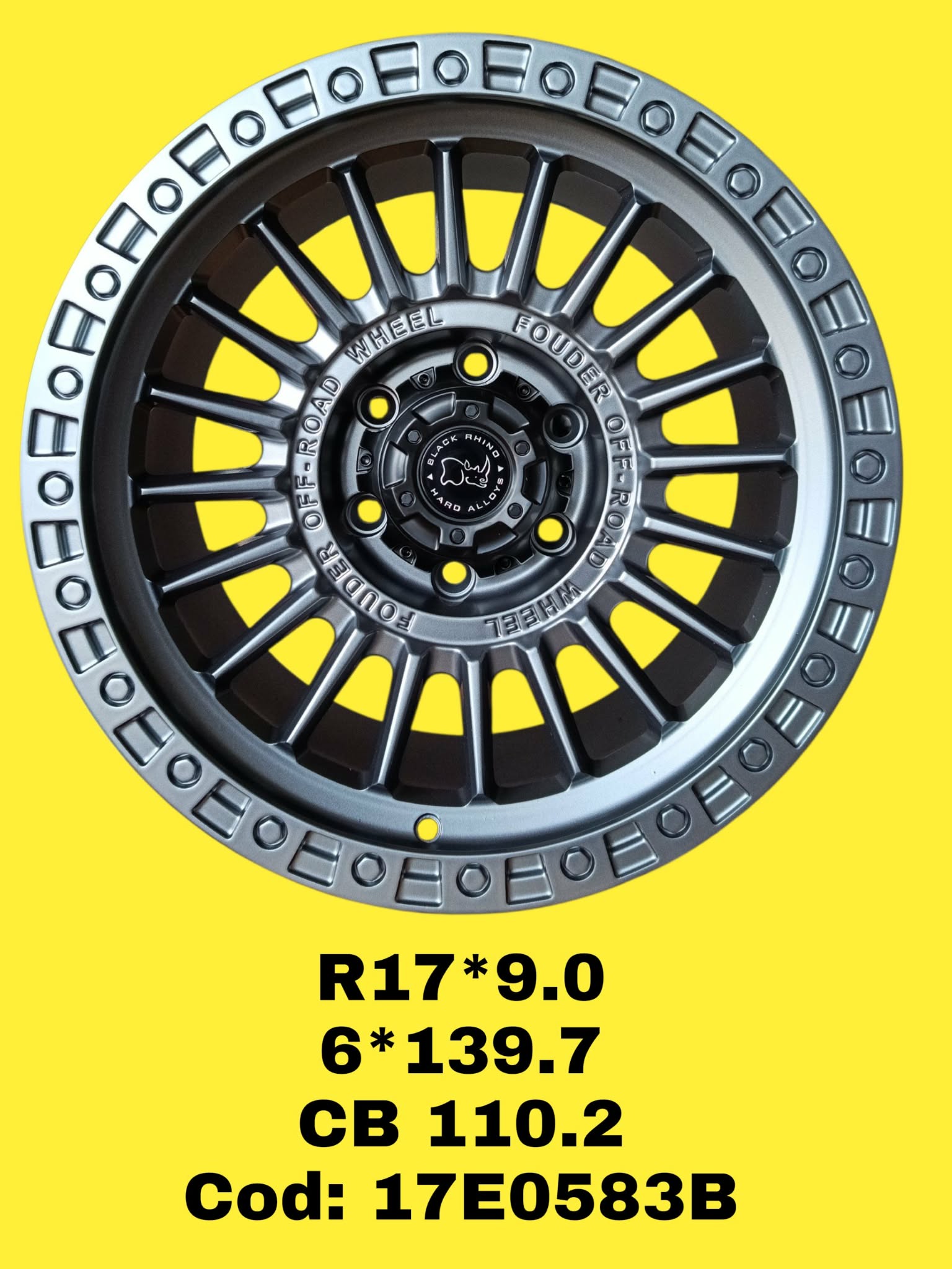 ARO R17 DE ALEACION RHINO "17E0583B" 17*9.0 6*139.7 ET 0 CB 110.2 FSG