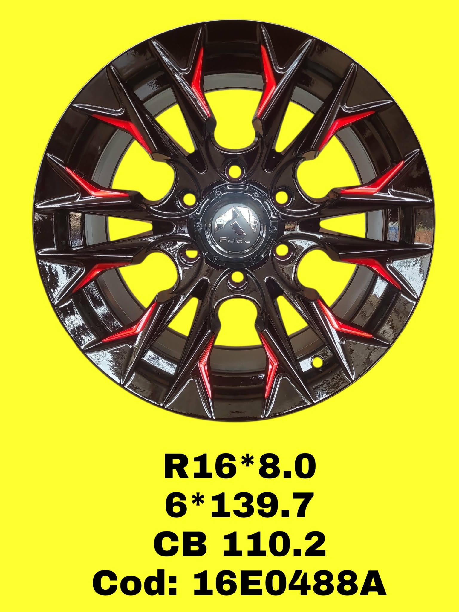 ARO R16 DE ALEACION FUEL "16E0488A" 16*8.0 6.139.7 ET 0 CB 110.2 QSB/R