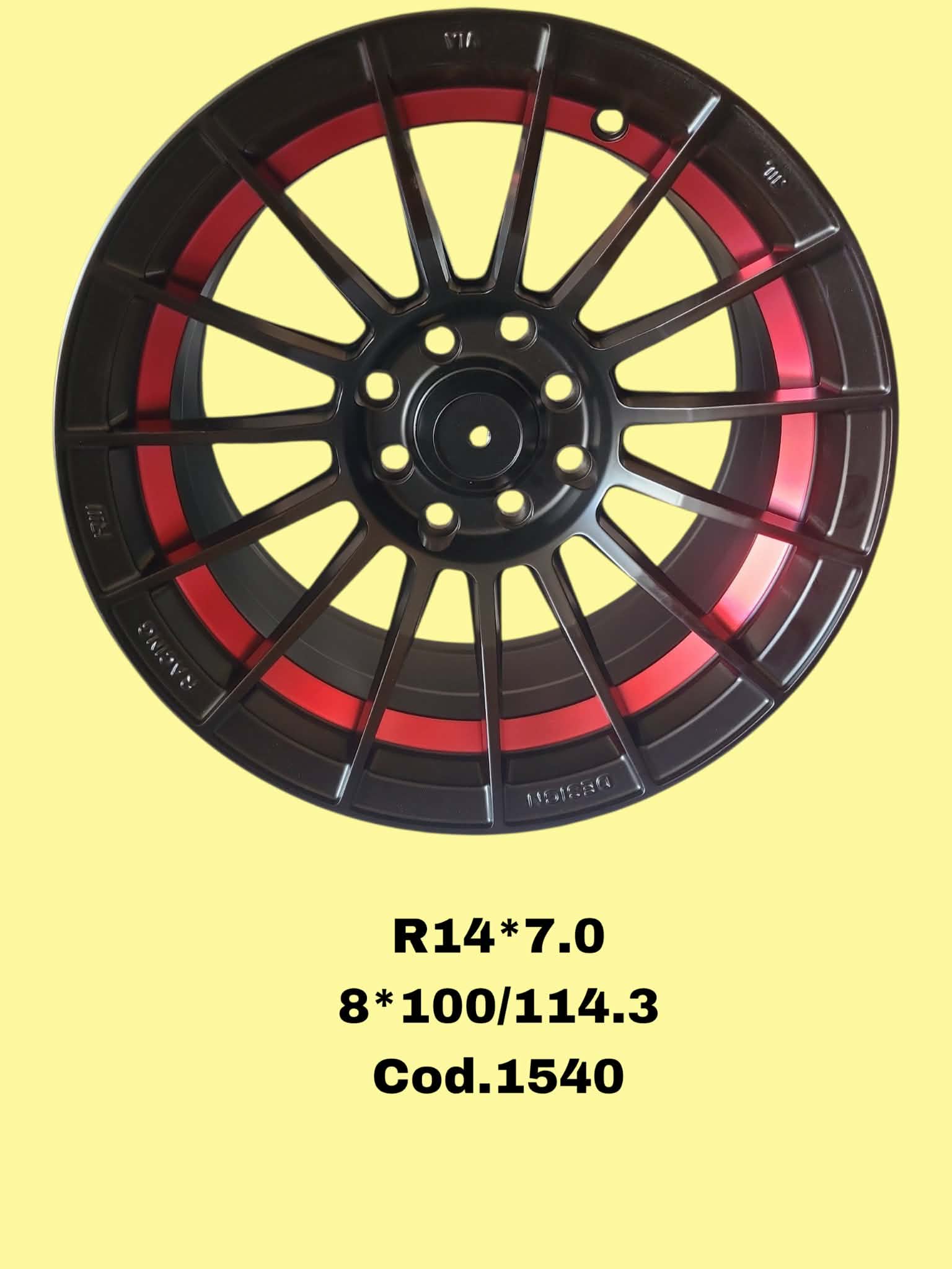 ARO R14 DE ALEACION ROMAX "1540" 14*7.0 8*100/114.3 ET 0 CB 73.1 RED BLKM