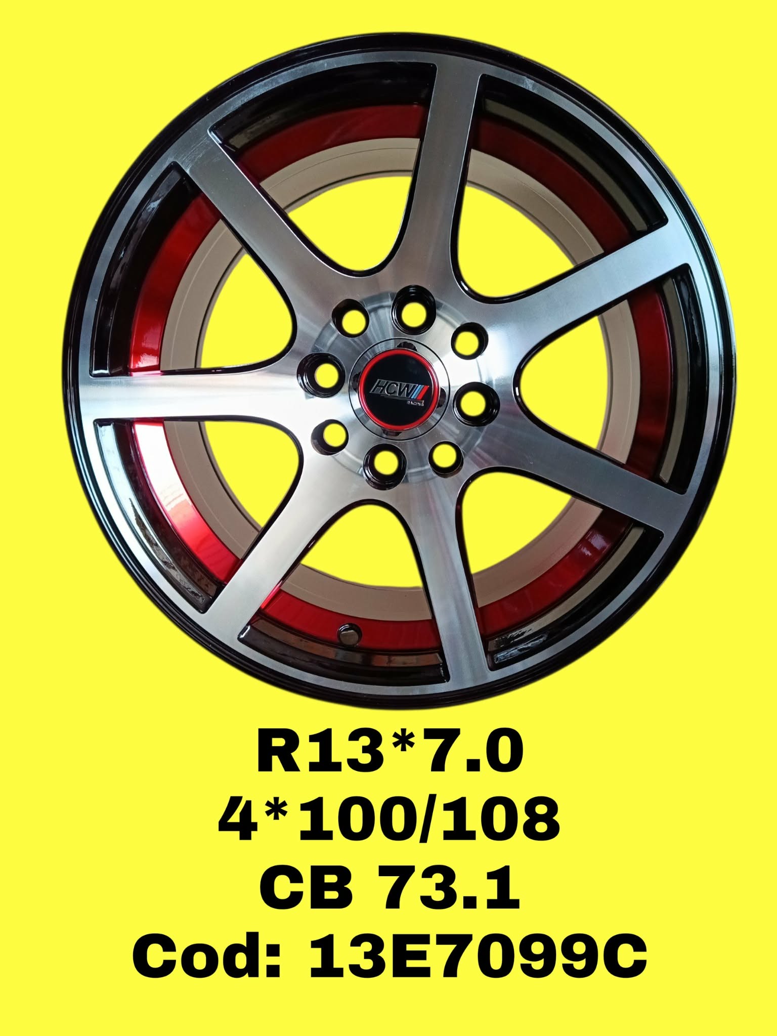 ARO R13 DE ALEACION HCW RACING "13E7099C" 13*7.0 4*100/108 ET 0 CB 73.1 MBR