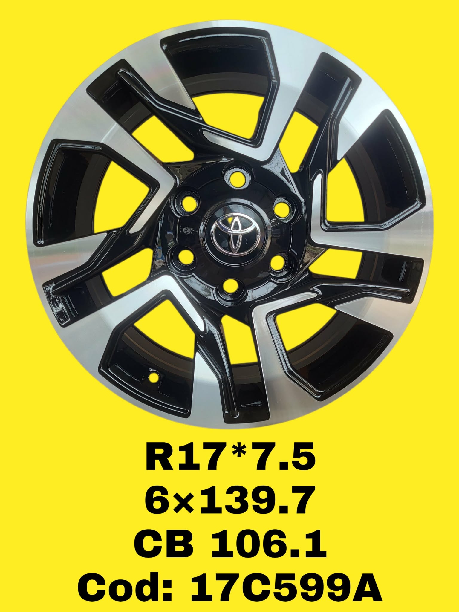 ARO R17 DE ALEACION TOYOTA "17C5099A" 17*7.5 6*139.7 ET 25 CB 106.1 MB