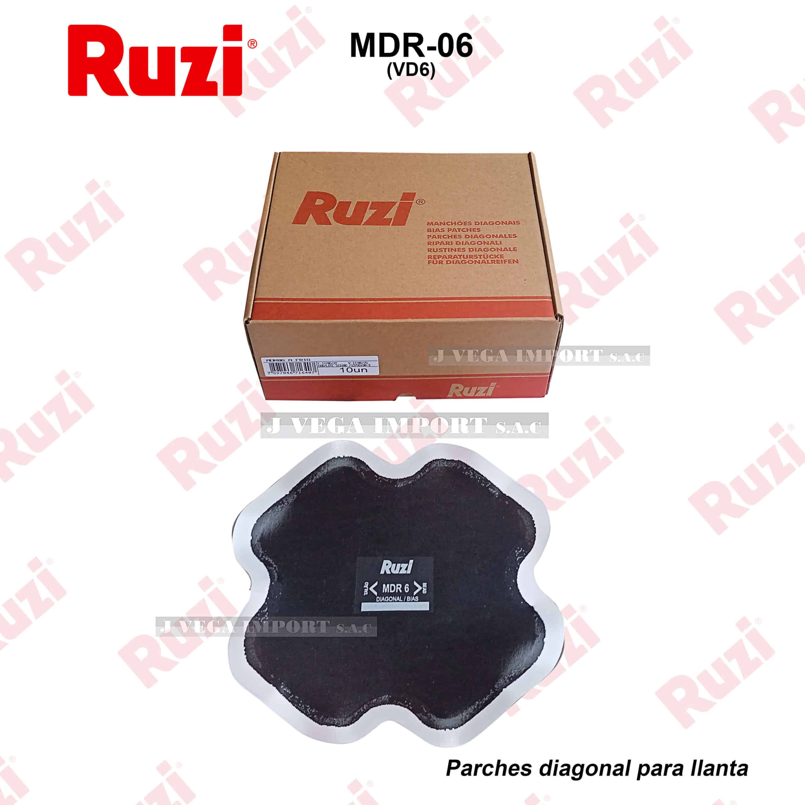 PARCHE RUZI DE LONA "MDR-06" 240 MM. (VD-06) DIAGONAL CAJA X 10 UND'S