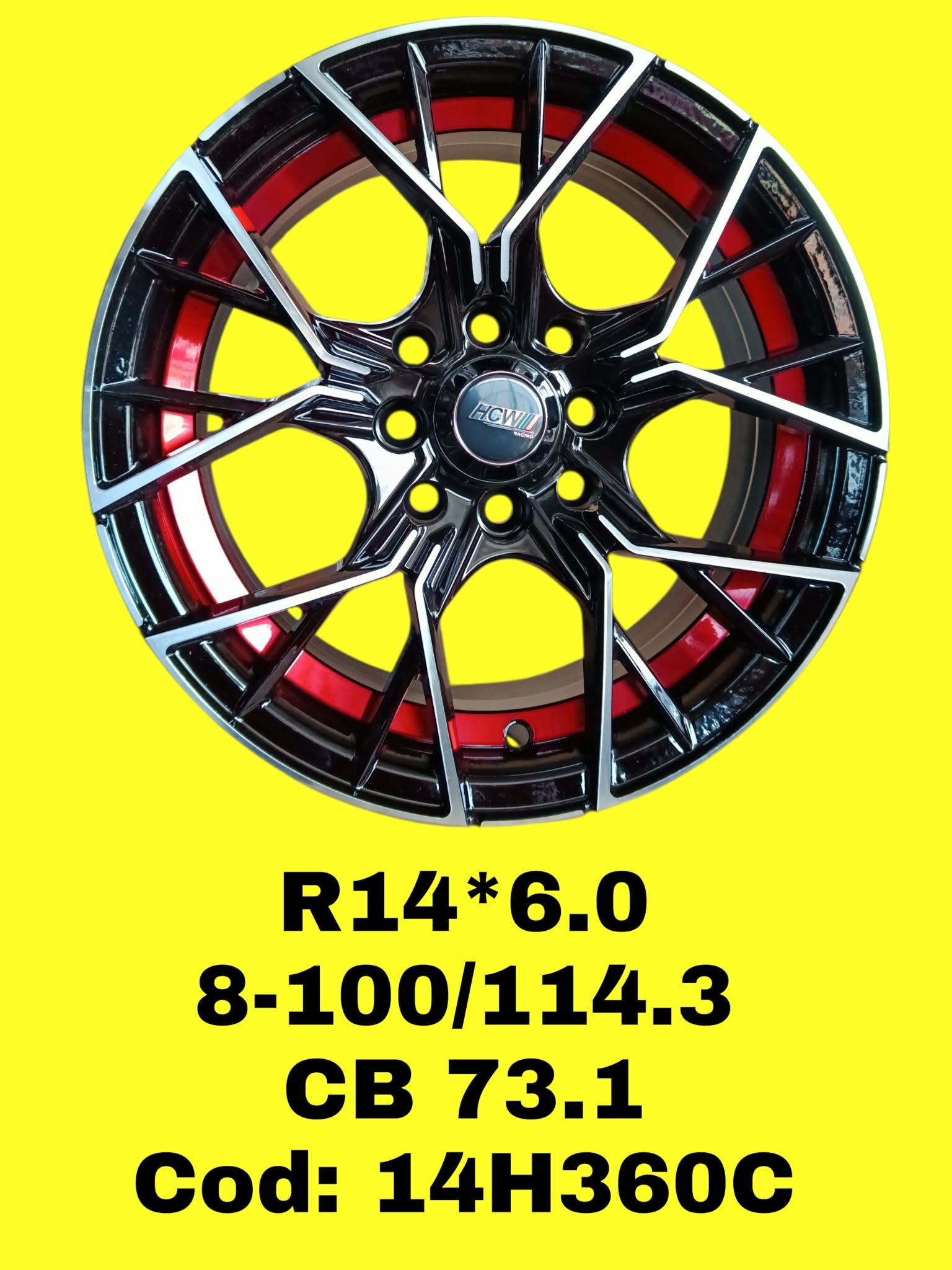 ARO R14 DE ALEACION HCW RACING "14H360C" 14*6.0 8*100/114.3 ET 25 CB 73.1 MB/R