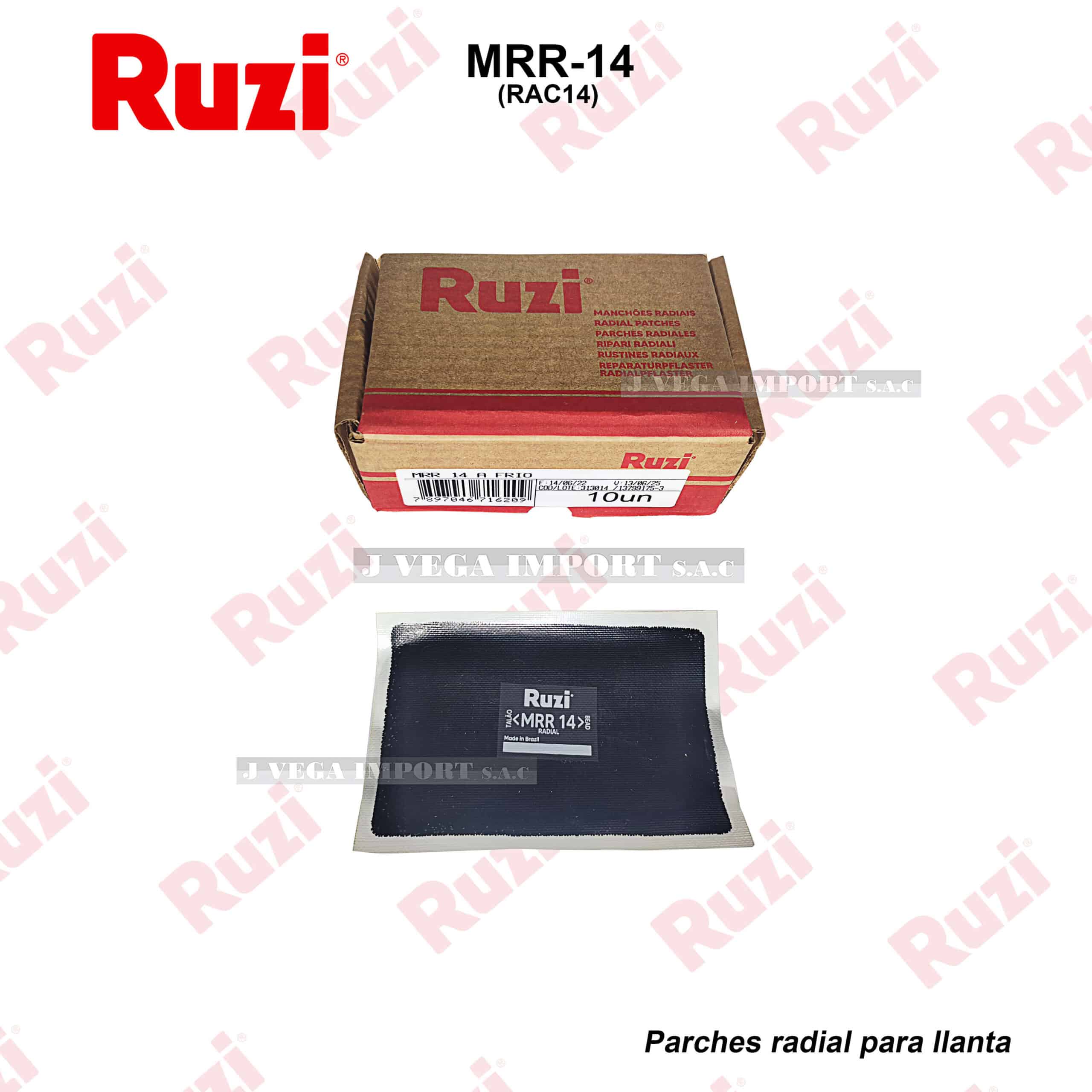SERVICIO DE PARCHE RUZI DE LONA "MRR-14" 85X130 MM. (RAC-14) RADIAL