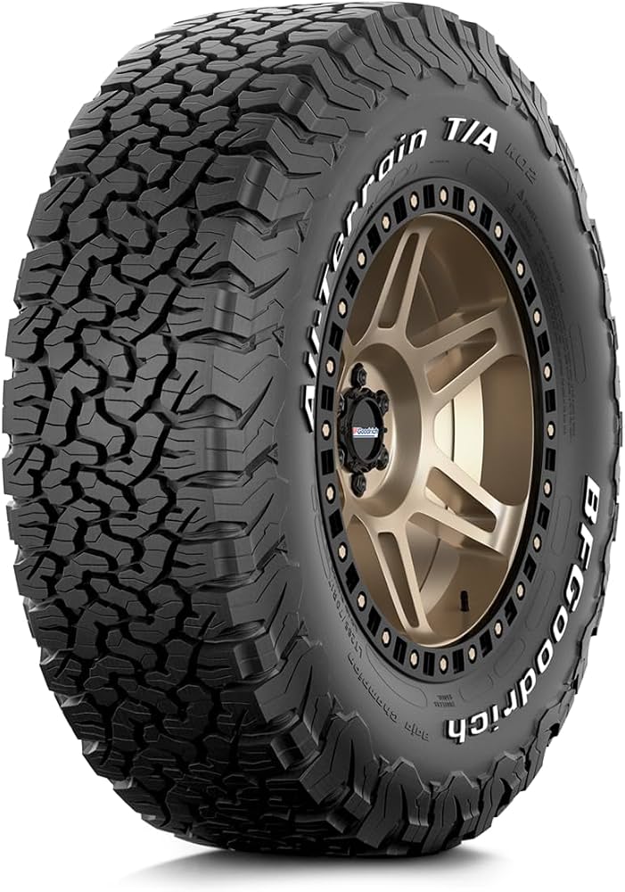LLANTA BF GOODRICH "ALL TERRAIN T/A K02" A/T LT 265/70 R16 121/118S TL (COCADA HUESITO Y LETRA BLANCA)