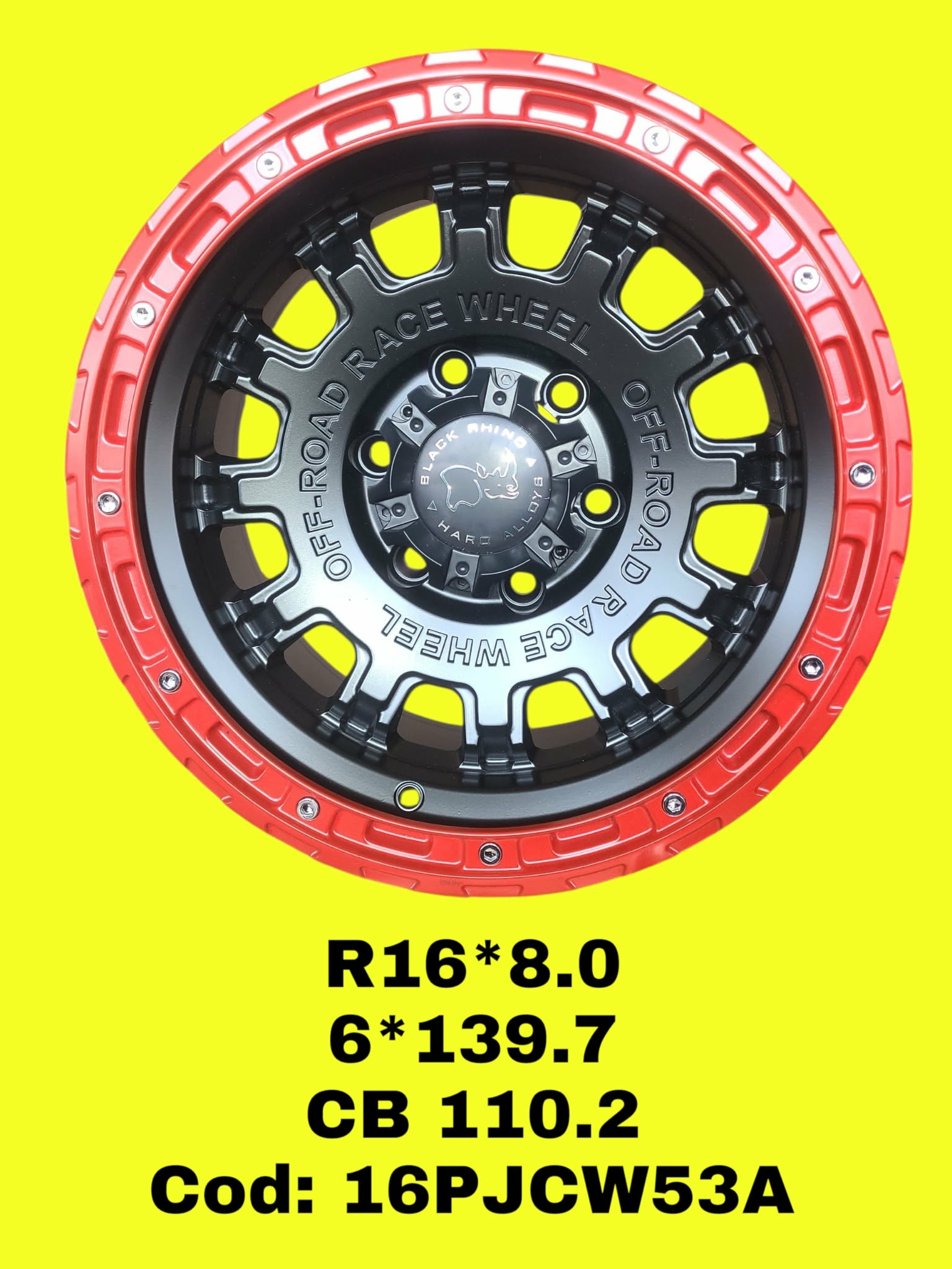 ARO R16 DE ALEACION RHINO "16PJCW53A" 16*8.0 6*139.7 CB 110.2 ISB3TR